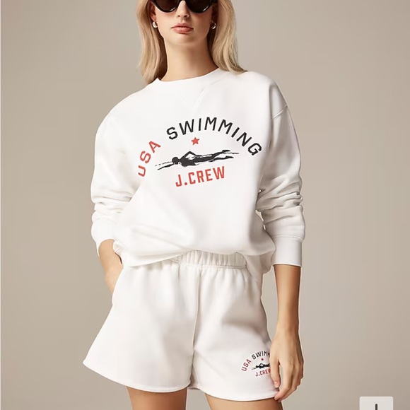 Limited-edition USA Swimming® X J.Crew heritage fleece crewneck sweatshirt - Picture 2 of 7